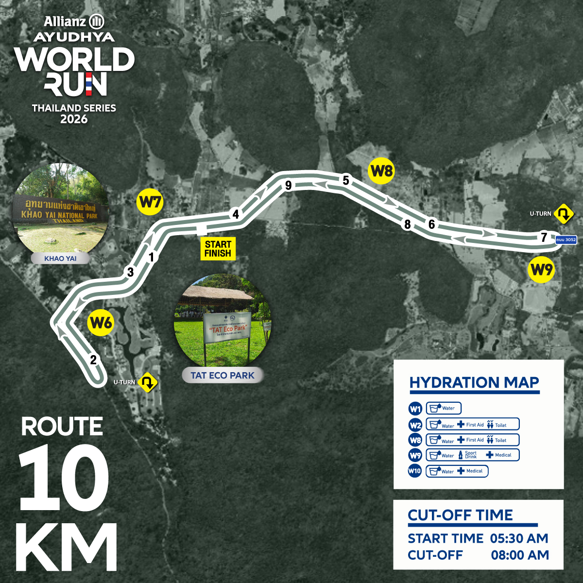 แผนที่เส้นทาง 10 KM — Allianz Ayudhya World Run 2026